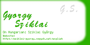 gyorgy sziklai business card