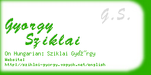 gyorgy sziklai business card